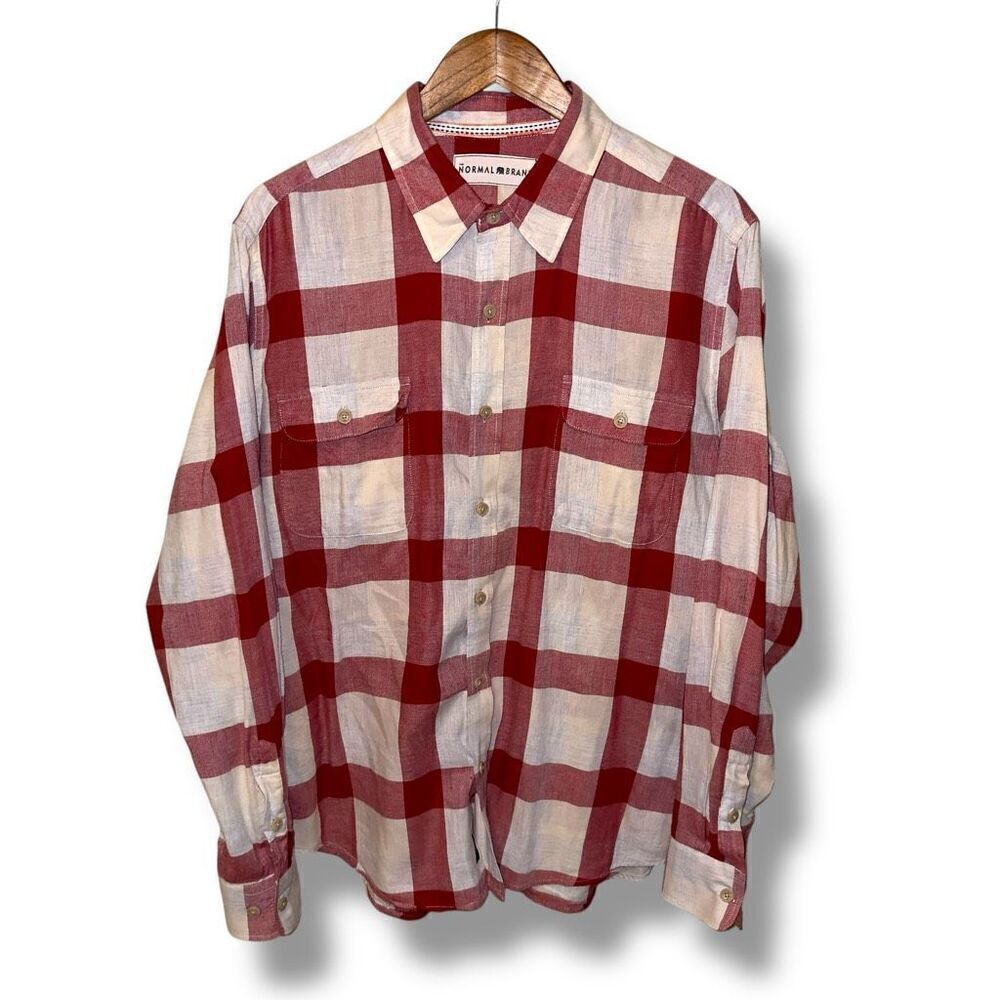 The Normal Brand Buffalo Check Flannel Button Down Shirt Size L